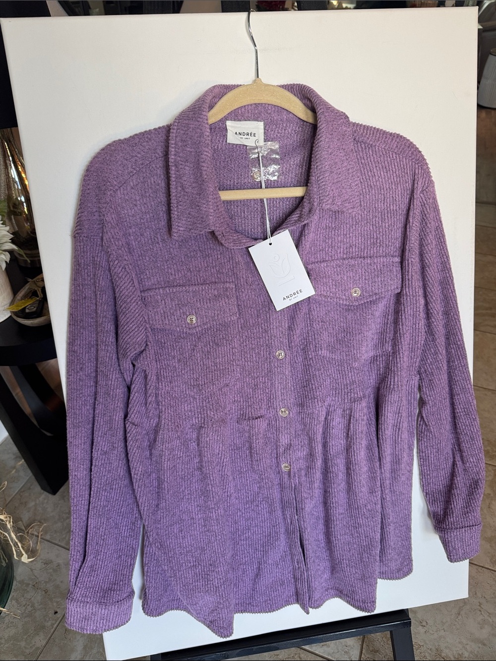 Andree by Unit Purple Long Sleeve Sweater Jacket